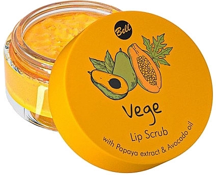 Bell Скраб для губ с экстрактом папайи и маслом авокадо Vege Lip Scrub With Papaya Extract And Avocado Oil - фото N1