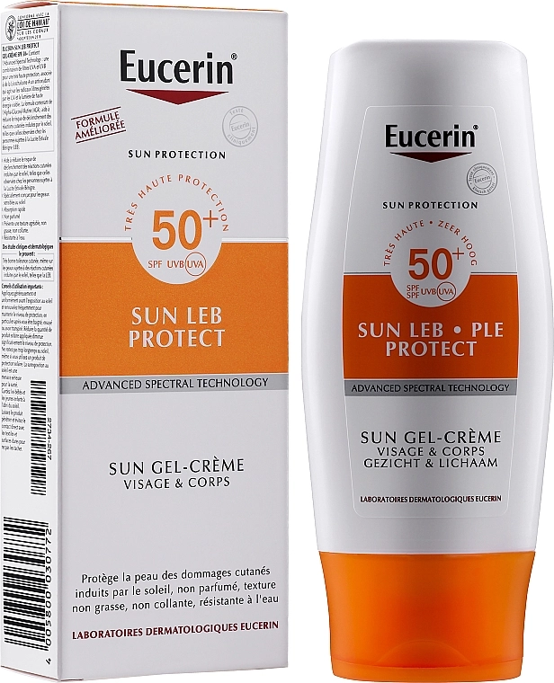 Eucerin Солнцезащитный крем-гель для тела з фактором УФ защиты SPF 50 Sun Protection Leb Protect Cream-Gel SPF50 - фото N1