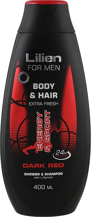 Lilien Мужской шампунь-гель для душа For Men Body & Hair Dark Red Shower & Shampoo - фото N1