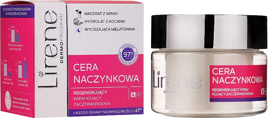 Lirene Восстанавливающий ночной крем для лица Redness Night Regenerating Cream - фото N2