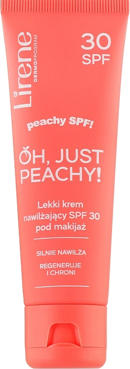 Lirene Light Spf 30 Moisturizing Cream Under Make-Up Легкий увлажняющий крем под макияж "Oh, Just Peachy!" SPF 30 - фото N1