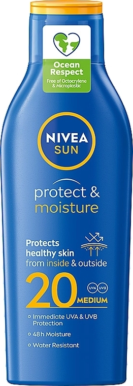 Nivea Солнцезащитный увлажняющий лосьон для тела Sun Protect & Moisture Sun Lotion SPF20 48H Moisture - фото N3