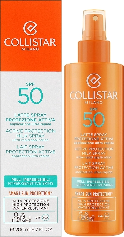 Collistar Солнцезащитный спрей SPF50 Sun Care Active Protection Milk Spray Ultra-Rapid Application SPF50 - фото N2