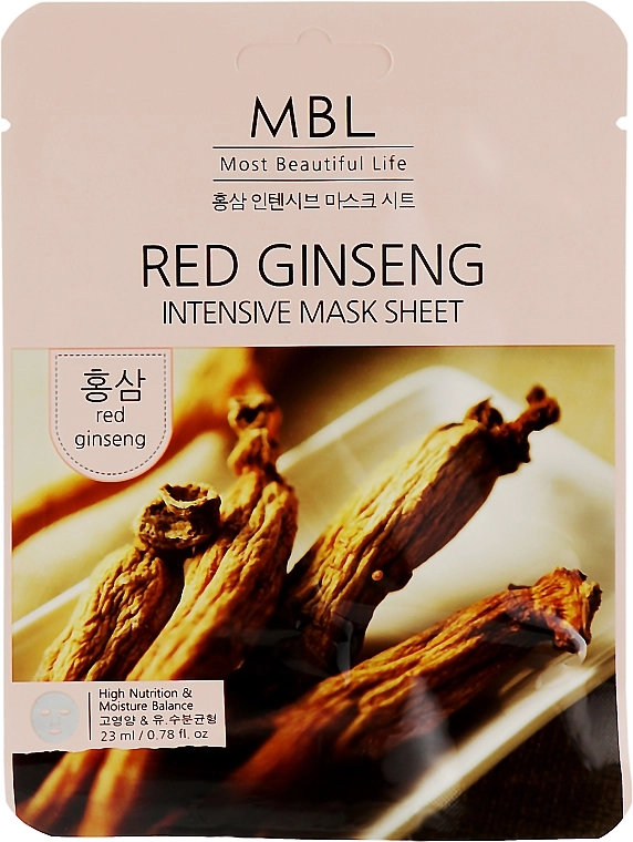 MBL Омолоджувальна маска з червоним женьшенем Red Ginseng Intensive Mask Sheet - фото N1