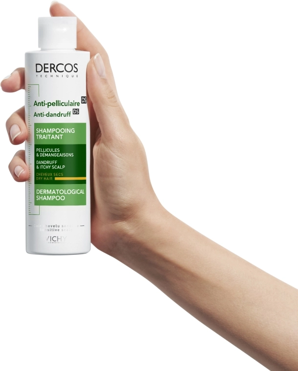 Vichy Шампунь против перхоти интенсивного действия для сухих волос Dercos Anti-Dandruff Treatment Shampoo - фото N5