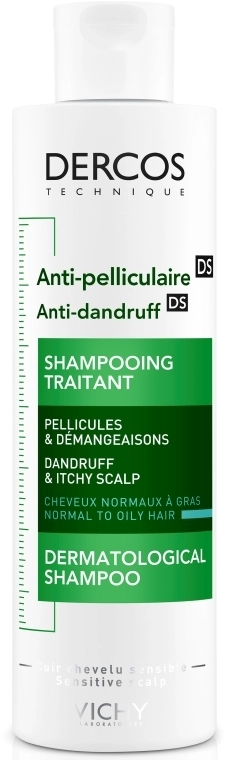 Vichy Шампунь против перхоти интенсивного действия для нормальных и жирных волос Dercos Anti-Dandruff Advanced Action Shampoo - фото N1