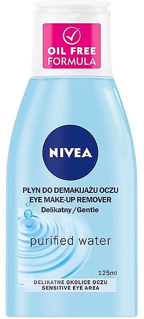 Nivea Gentle Eye Make-up Remover Purified Water Очищувальна вода для чутливої шкіри навколо очей - фото N1