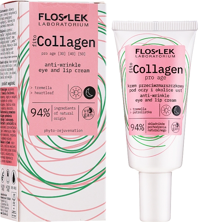 Floslek Крем для шкіри навколо очей з фітоколагеном Pro Age Eye Cream With Phytocollagen - фото N2