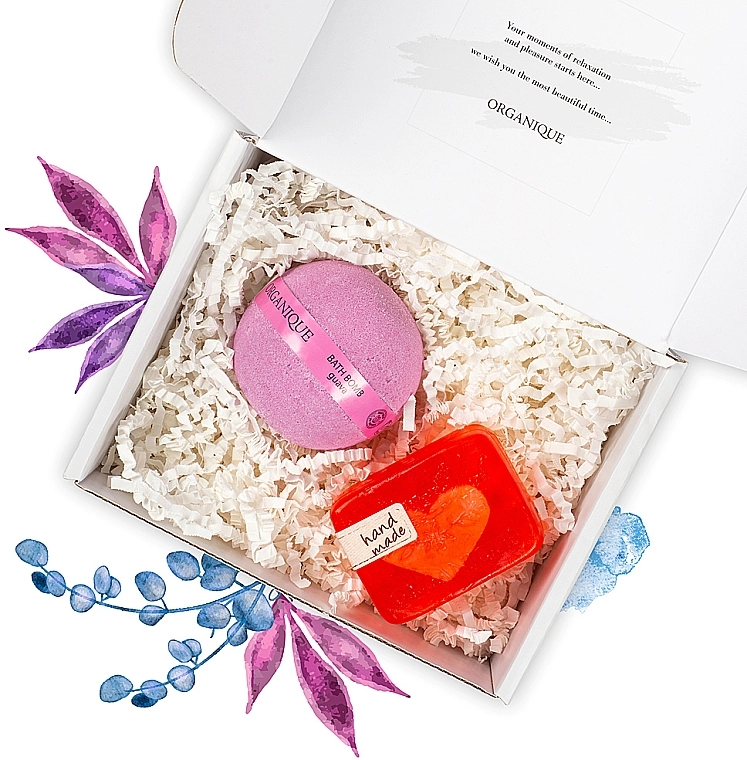 Organique Подарочный набор "Красочное сердце" (soap/100g + bath/bomb/170g) - фото N1