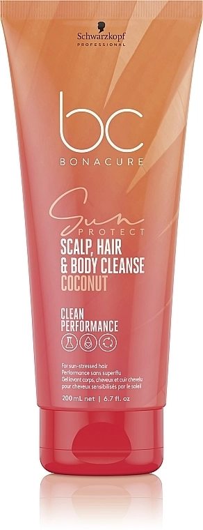 Schwarzkopf Professional Шампунь для кожи головы, волос и тела Bonacure Sun Protect 3-In-1 Scalp, Hair & Body Cleanse Coconut - фото N1