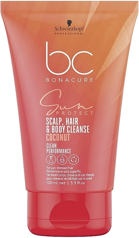 Schwarzkopf Professional Шампунь для кожи головы, волос и тела Bonacure Sun Protect 3-In-1 Scalp, Hair & Body Cleanse Coconut - фото N2