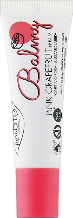 PuroBio Cosmetics Бальзам для губ з ароматним смаком рожевого грейпфрута Balmy Lip Balm Pink Grapefruit - фото N1