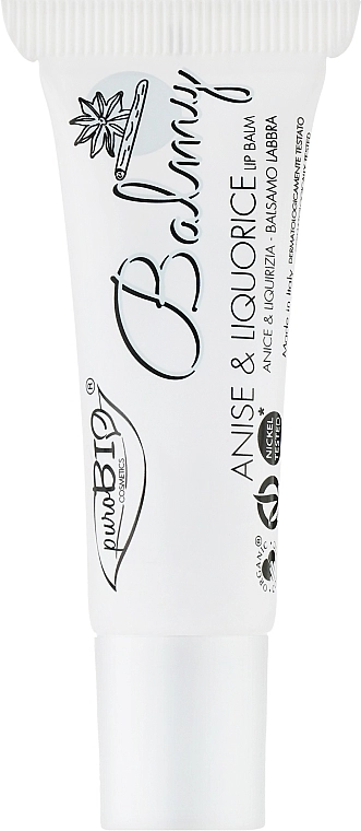 PuroBio Cosmetics Бальзам для губ з ароматним смаком анісу та лакриці Balmy Lip Balm Anise And Liquirice - фото N1