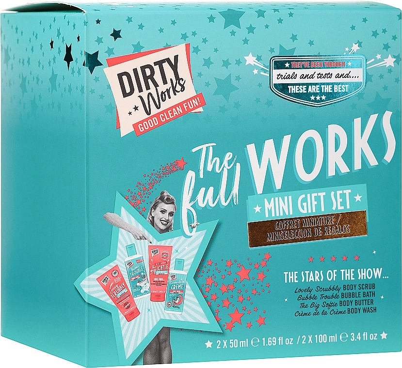 Dirty Works Набір The Full Works Mini Gift Set (bath/foam/100ml + sh/gel/100ml + scr/50ml + b/lot/50ml) - фото N1