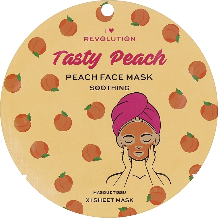 I Heart Revolution Заспокійлива тканинна маска Peach Soothing Printed Sheet Mask - фото N1