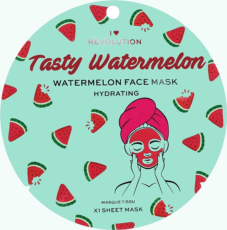 I Heart Revolution Зволожувальна тканинна маска Watermelon Hydrating Printed Sheet Mask - фото N1