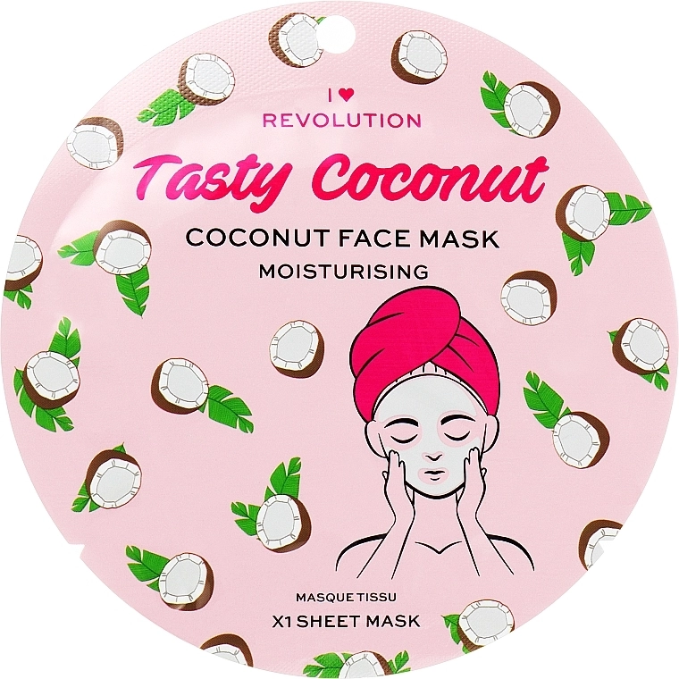 I Heart Revolution Зволожувальна тканинна маска з кокосом Coconut Moisturising Printed Sheet Mask - фото N1