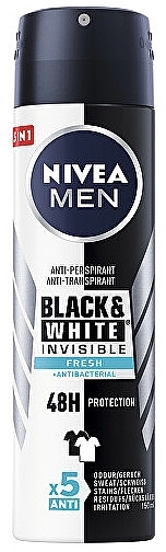 Nivea Набір MEN Invisible for Black & White Fresh Deodorant Spray (deo/2 x 150ml) - фото N2