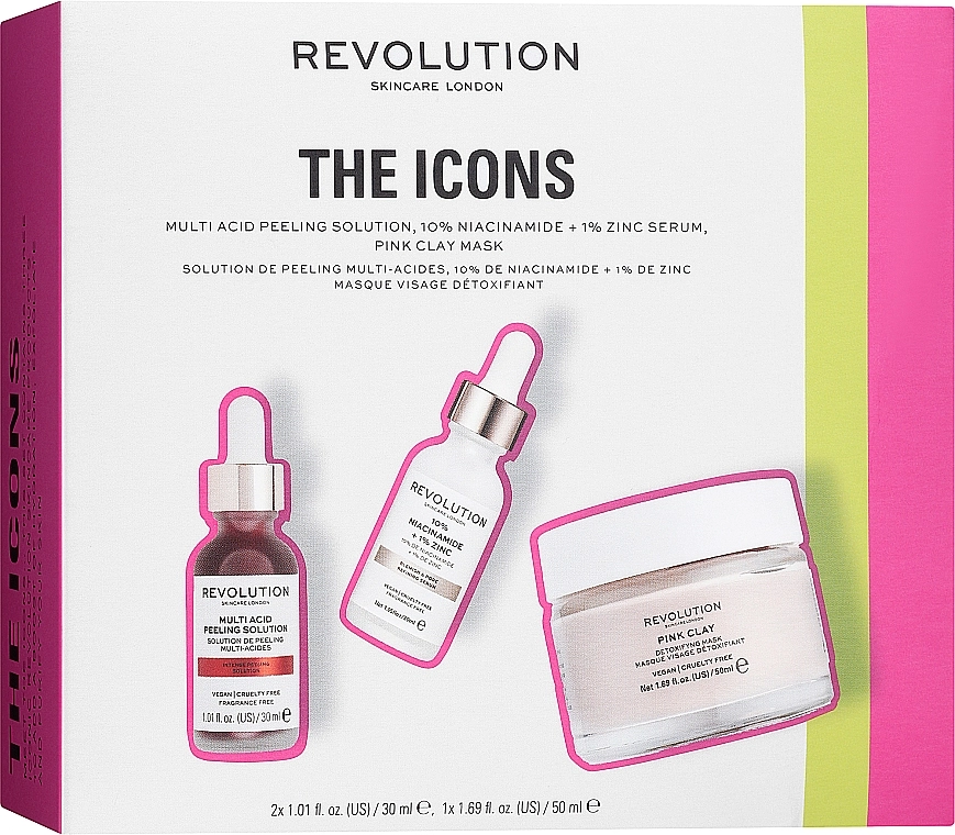 Revolution Skincare Набор The Icons Collection (ser/30ml + peel/30ml + mask/50ml) - фото N1