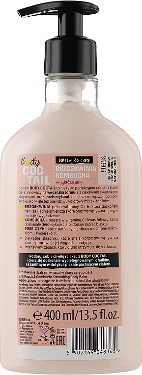Bielenda Бальзам для тіла "Персик та чайний гриб" Coctail Body Balsam Peach Kombucha - фото N2