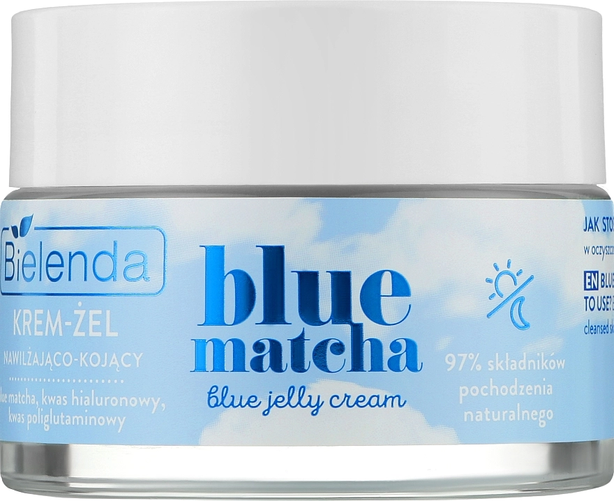 Крем-гель зволожуючий для обличчя - Bielenda Blue Matcha Blue Jelly Cream, 50 мл - фото N1