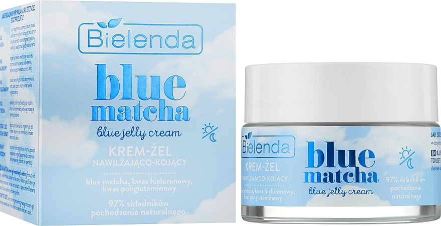 Крем-гель зволожуючий для обличчя - Bielenda Blue Matcha Blue Jelly Cream, 50 мл - фото N2