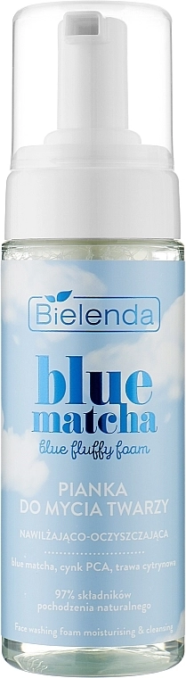 Зволожуюча та очищаюча пінка для обличчя - Bielenda Blue Matcha Blue Fluffy Foam, 150 мл - фото N1