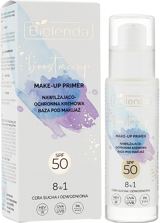 Bielenda Увлажняющая защитная крем-основа под макияж 8 в 1 SPF 50 Boost Me Up - фото N2