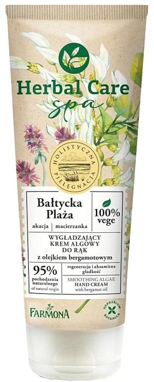 Farmona Крем для рук з водоростями та олією бергамота "Балтійський пляж" Herbal Care SPA Smoothing Algae Hand Cream - фото N1