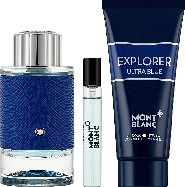 Набір парфумований чоловічий - Montblanc Explorer Ultra Blue, edp/100ml + sh/gel/100ml + edp/7.5ml - фото N2