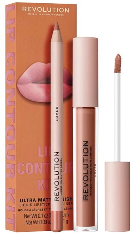 Makeup Revolution Lip Contour Kit Lover (lip/gloss/3ml + lip/pencil/1g) Набір для макіяжу губ - фото N1