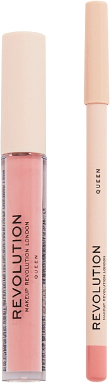 Makeup Revolution Lip Contour Kit Queen (lip/gloss/3ml + lip/pencil/0.8g) Набор для макияжа губ - фото N1
