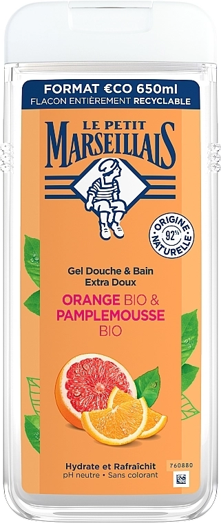 Le Petit Marseillais Гель для душа "Апельсин и Грейпфрут" Orange Bio & Pamplemousse - фото N1