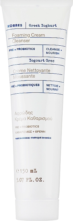 Korres Крем-пінка для вмивання з пробіотиками Greek Yoghurt Foaming Cream Cleanser Pre+ Probiotics - фото N1