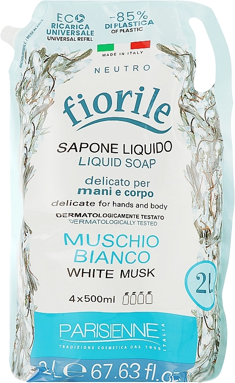 Parisienne Italia Жидкое мыло "Белый мускус" Fiorile White Musk Liquid Soap (дой-пак) - фото N1