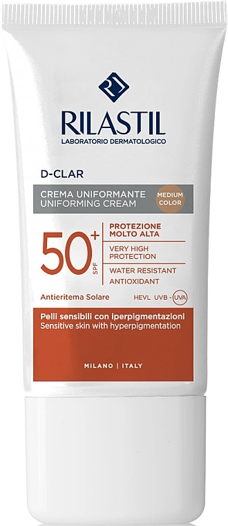 Rilastil Фотозащитный крем Sun System D-Clar Uniforming Cream SPF50+ Medium - фото N1