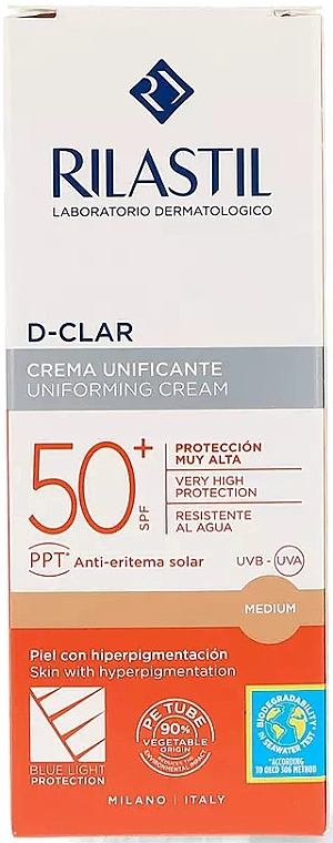 Rilastil Фотозащитный крем Sun System D-Clar Uniforming Cream SPF50+ Medium - фото N2