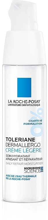 La Roche-Posay Легкий успокаивающий увлажняющий уход для гиперчувствительной и склонной к аллергии нормальной кожи лица и кожи вокруг глаз La Roche Posay Toleriane Dermallergo Light Cream - фото N1