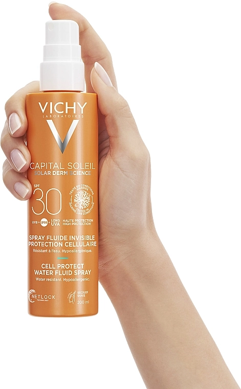 Vichy Сонцезахисний водостійкий спрей-флюїд для тіла, SPF30 Capital Soleil Cell Protect Water Fluid Spray SPF30 - фото N1