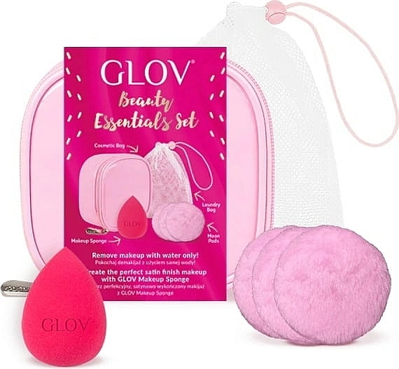 Glov Набір Beauty Essentials Set (sponge/1pcs + pads/3pcs + bag) - фото N1