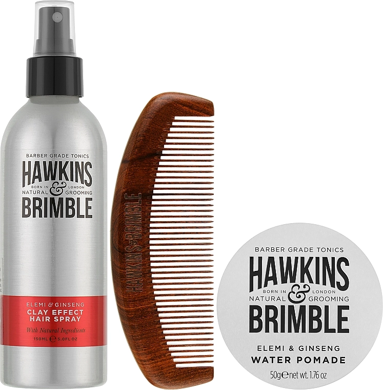 Hawkins & Brimble Набор Hair Gift Set (hair/spr/150ml + st/lip/100ml+comb) - фото N2
