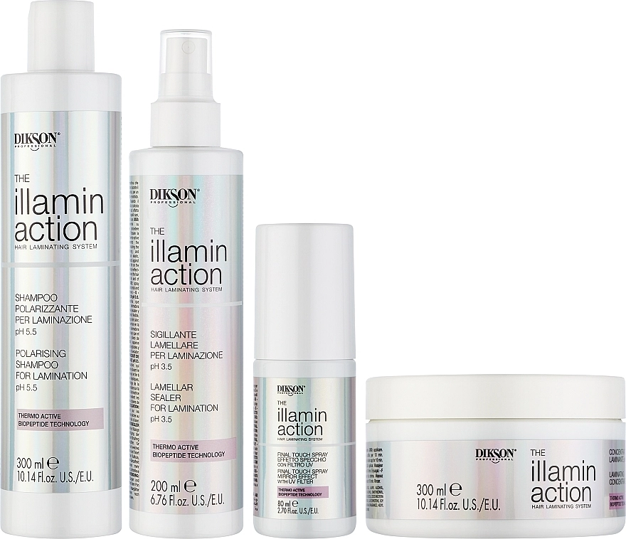 Dikson Набір Illaminaction Home Kit (shmp/300ml + conc/300ml + cr/200ml + spray/80ml) - фото N2