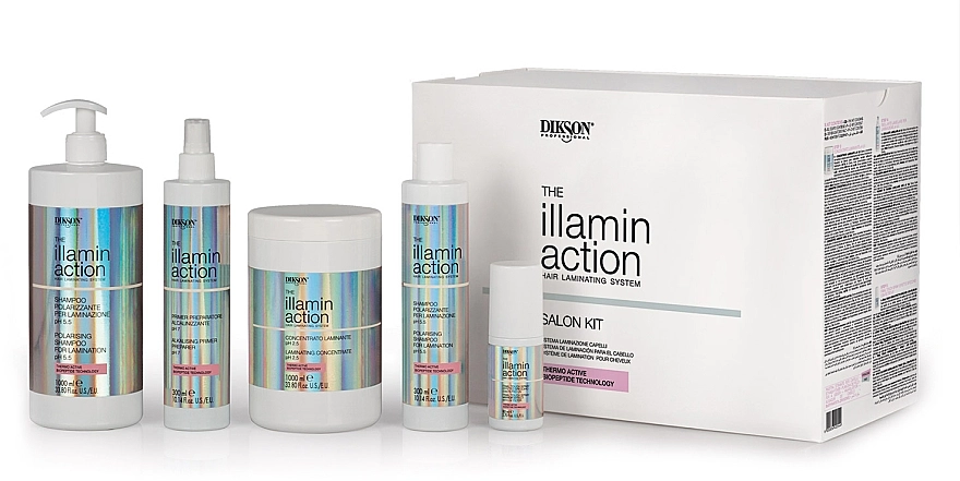 Dikson Набір Illaminaction Salon Kit (shmp/300ml + conc/300ml + cr/200ml + spray/80ml) - фото N1