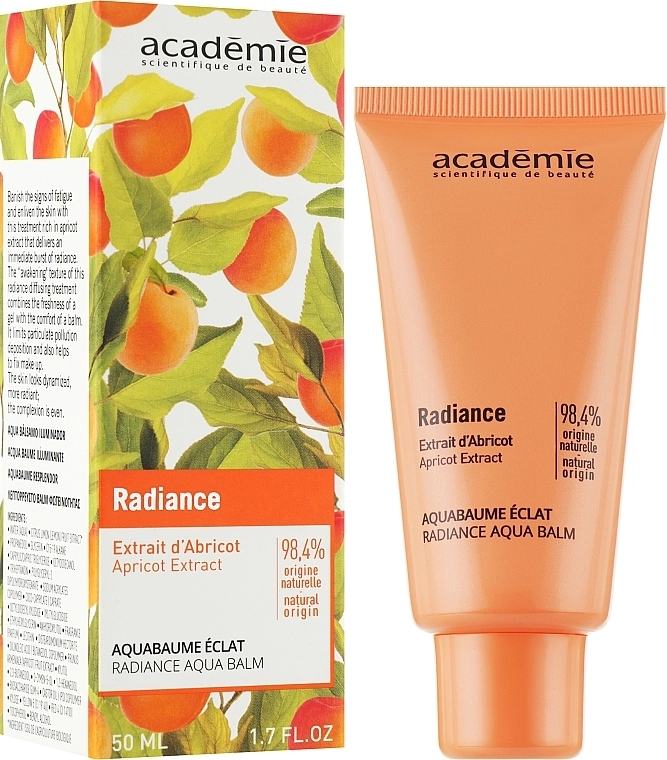 Бальзам для лица с экстрактом абрикоса - Academie Radiance Aqua Balm Eclat 98.4% Natural Ingredients, 50 мл - фото N2
