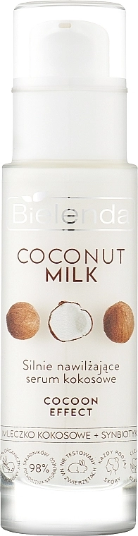 Bielenda Кокосова сироватка сильно зволожувальна для обличчя Coconut Milk Strongly Moisturizing Coconut Serum - фото N1