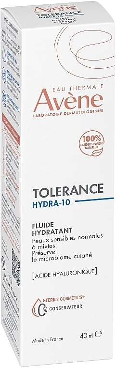 Avene Увлажняющий флюид для лица с гиалуроновой кислотой и термальной водой Tolerance Hydra-10 Hydrating Fluid - фото N3