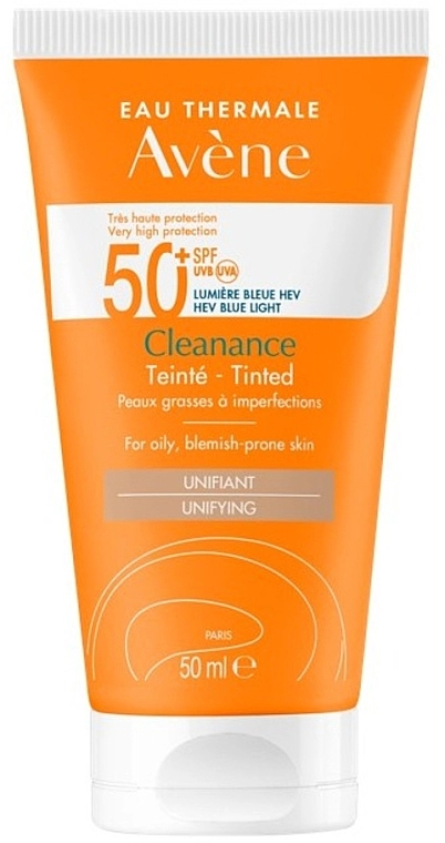 Avene Сонцезахисний крем для обличчя з ефектом тонування Cleanance Tinted SPF 50+ - фото N1