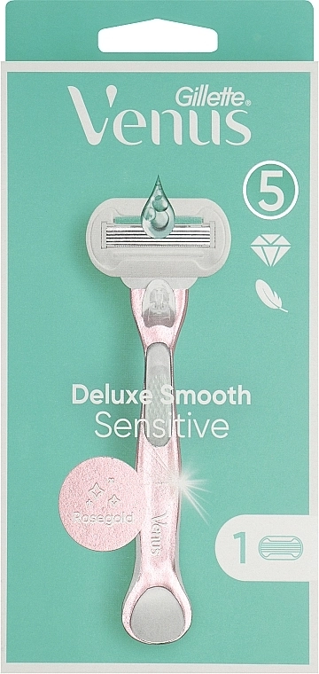 Жіноча бритва з 1 змінним лезом - Gillette Venus Deluxe Smooth Sensitive - фото N2