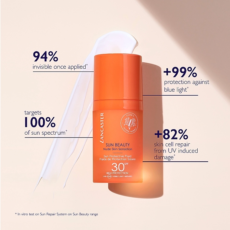 Lancaster Сонцезахисний флюїд для обличчя Sun Beauty Nude Skin Sensation Sun Protective Fluid SPF30 - фото N5