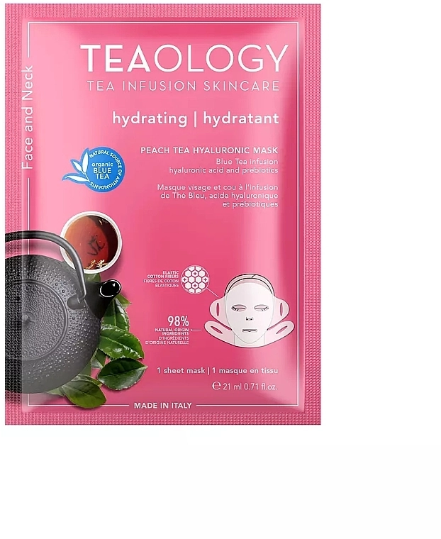 Teaology Маска для лица Blue Tea & Hyaluronic Acid Brightening Moisturising Mask - фото N1